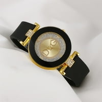 Jednostavni crni bijeli kvarcni satovi žene minimalistički dizajn silikonska remena ručni sat veliki