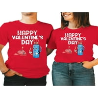 Ženska majica za Valentinovo, okrugli vrat s kratkim rukavima slovom crtanih tiskanih pulover