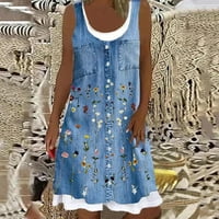 AAYOMET Womens Ljetne haljine Žene Ljeto plaža Proljeće Striped Print Slatka haljina Sunderss haljina
