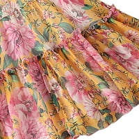 Djevojke toddlere haljine Ljeto kratki rukav modni cvjetni otisci Mali haljina svježeg stila