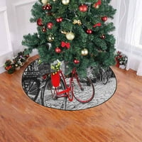 Retro Crveni biciklistički Xmas Božićna stabla suknja za štand za odmor za zabavu Zatvoreni na otvorenom