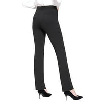 Biayxms ženske hlače, čvrste boje visokog struka elastične pantalone sa džepovima za zabavu