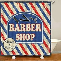 Barberhop tkanina za zavjese za tuširanje Barber sa tartanskom vintage značke brade CUT GENTLEMANEMAN GRAFIČKI SCREEN SCROOM