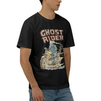Mens Ghost Rider Retro Hell na točkovima Zvanične majice kratkih rukava Puna sezona Velika crna