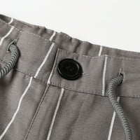Hlače za muškarce prugasti kaiš-plaket patentni ukras ličnosti malene džepne pantalone