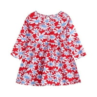 Jerdar Toddler Djevojka Outfits Haljine, Djevojke za bebe Dugih rukava Jednodijelna cvjetna suknja za