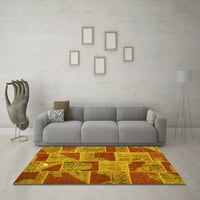 Ahgly Company Machine Persibles Indoor Rectangle Patchwork Yellow Transicijske prostirke, 2 '4 '