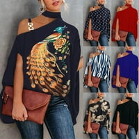 Ženski ljetni vrhovi Bluza kratkih rukava Trendy grafički pulover Halter majice iz vrata s pulover na