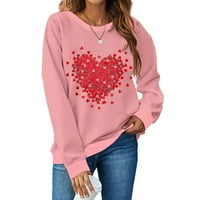 Lovskoo majice s dugim rukavima za žene Trendi okrugli vrat ispis bluza Jesen uzročni pulover vrhovi