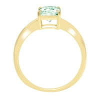 1.0ct blistavo zelene simulirani dijamant 18k žuti zlatni godišnjički angažman prsten veličine 5,25