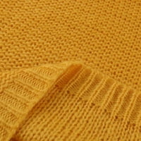 Pad džemperi vrećaste fit džemper pulover rade V-izrez Ženski džemperi kardigan žuti l