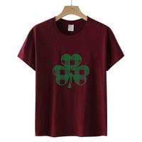 Dnevna majica St Patricks, košulja znoja posade kratki rukav Datum noći za žene Shamrock Print bluzu