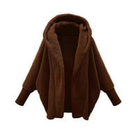 Grijane jakne za žensko čišćenje Trendy Womens Toplo FAU kaput jakna Zimska čvrstoća s kapuljačom dugih