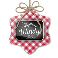 Ornament tiskani jedno obostrani planinski ormarski ploča Windy Peak - Colorado Christmas Neonblond