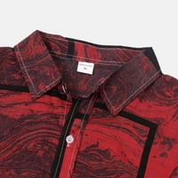 Muška majica casual geometrijski tiskani skraćeno bluza s kratkim rukavima