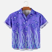 Muške i dječake Havajski košulje Fahion Flame Regularni fit casual kratkih rukava Novost na havajske majice Ljetna košulja poklon za muža dečka