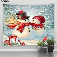 Božićna tapiserija Viseća snijega Snowman Snow Godina Pozadina Dekorativna spavaća soba dnevni boravak