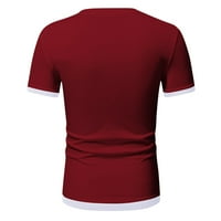 Košulja za muškarce Sportski colorblock Udoban prozračni okrugli vrat Tee Red XXXL