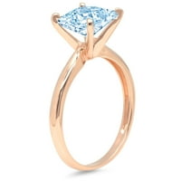 0,5ct princeza rez plavi simulirani dijamant 18k ruža zlatna godišnjica ruža za angažman prsten veličine