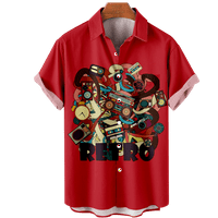 Muška muzička serija Havajska majica s kratkim rukavima Dugme dolje Ležerne prilike StilSapLapel Print