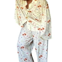 Arvbitana ženske pidžame setovi dugih rukava od jagode cvijeta košulja majica i elastične struke duge
