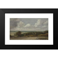 John Constable Crna modernog uokvirenog muzeja Art Print pod nazivom - oranje scene u Suffolku