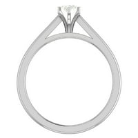Dijamantni zaručnički prsten za žene Marquise Gia certificirani pasijans 6-prong 0. Carat 14k bijelo zlato