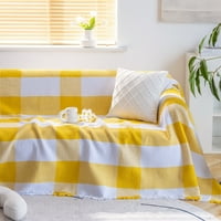 Hesoicy Sofa Cover Super Soft Lint Besplatno Ne-Fading Plaid uzorak Ukrasni ukrasni pamučni kauč pokrivač