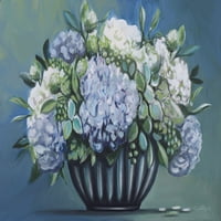 Plavi i zeleni cvjetni II print - Elizabeth Tyndall