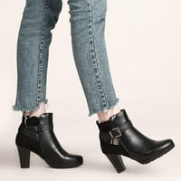 Mysoft ženske crne kratke čizme tanke cvrkutne pete patentne patentne cipele veličine 6