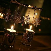 Srebrni svijećnjaci Rotirajuća romantična rotacija vrti se poročni čaj za čaj za svijeće za večeru vjenčani
