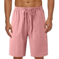Hlače za muškarce Spring Džepni sportovi Ljeto Bodybuilding Pamuk platne kratke hlače ružičaste l
