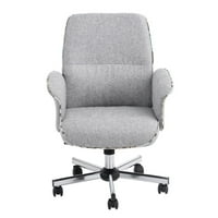 Canddidliike tkanina ergonomska izvršna stolica sa okretnim i naslonima za kućni ured - svijetlo siva