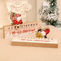 Božićni drveni adventski kalendarski blokovi Božićni gnome Xmas Novogodišnji ukras Slatki poklon za