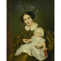 Louis Moritz Black Ornate uokviren dvostruki matted muzej umjetnosti naslovljen: gospođa šaran i njen mladi sin