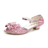 Daeful Girls Haljine cipele gležnjače princeze cipele pjenušava sandala vjenčana modna casual sjaj sandala ružičasta 2Y