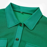 Caicj duga jakna za šećetu Žene Žene otvoreni prednji kardigan džemper s kapuljačom s kapuljačom s dugim rukavima s džepovima Jesen Ležerno odijelo Green, L