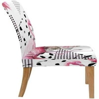 Vodenokolor Cvijeće ptica flamingo Stretch stolica Prekrivač zaštitnika za blagovaonicu Hotel Wedding