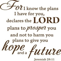 Smeđi decel od 22 20 Znam planove koje imam za vas, izjavljuje Gospoda Jeremiah 29: citati izreke riječi