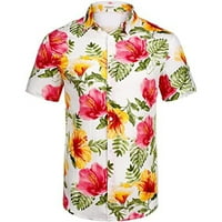 Simplmasygeni Muškarci Vrhunska ljetna kratka rukava Muška havajska majica Labavi Ležerne prilike na