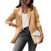 Pimfylm Blazers za žene Radni profesionalni ženski jaknu Khaki M