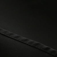 Crna suknja s kratkim rukavima V-izrez ljetna haljina dužine koljena