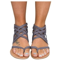 Reed Fashion ženska ravna ljetna patentna patentna plaža Otvorena nožnih prstiju prozračne sandale cipele
