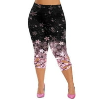 Žene Stretch tajice Fitness Trčanje Teretana Sportska aktivna hlače Ljeto Modni dugi cvjetni print pantalone