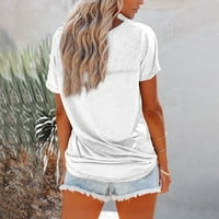 Ljetna bluza Ženski povremeni kratki rukav majica s kratkim rukavima, tiskana ljetna majica Tunic TOP