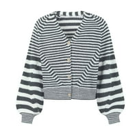 Caicj ženski džemperi plus veličine Ženski kabel dugih rukava pleteni kardigan džemperi Otvori prednji