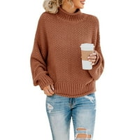 RRHSS ženska turtleneck batwing rukava labavi ogromni pleteni pleteni pulover džemperi