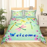 Erosebridal Dragonfly Coverter Colorful hidrongea posteljina za djevojke Žene Girly akvarel cvijeće