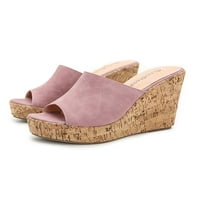 Ymiytan Womens Espadrille platforme sandale klinove visoke pete Peep Toe Vezane antilopske ljetne cipele