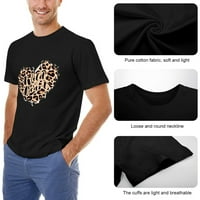 Divlja u srcu Leopard Heart Muška grafička majica Vintage kratki rukav Sport Tee Black XS